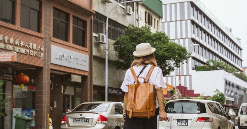 Travel Luggage - View of a Woan on City Street