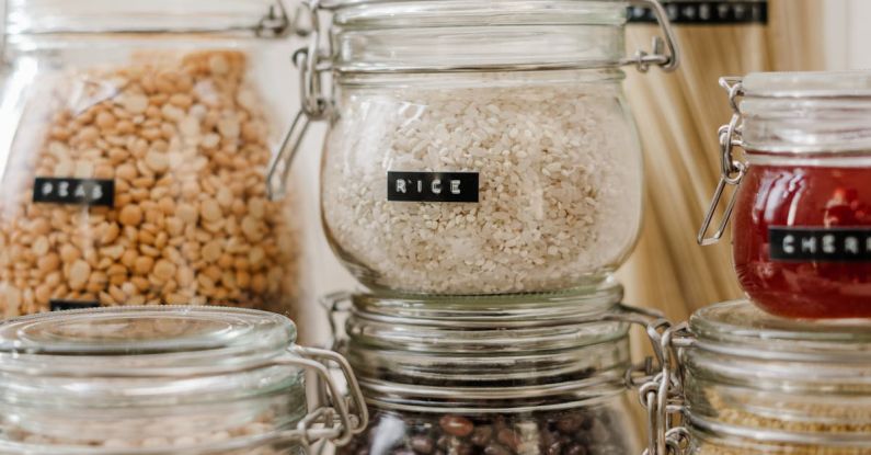 Zero Waste - Clear Glass Jars Filled With Cereals