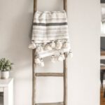 Home Furnishings - Gray Wooden Ladder on White Painted Wall