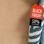 Seasonal Clearance - Green and White Striped Textile with Red and Black Discount Tag